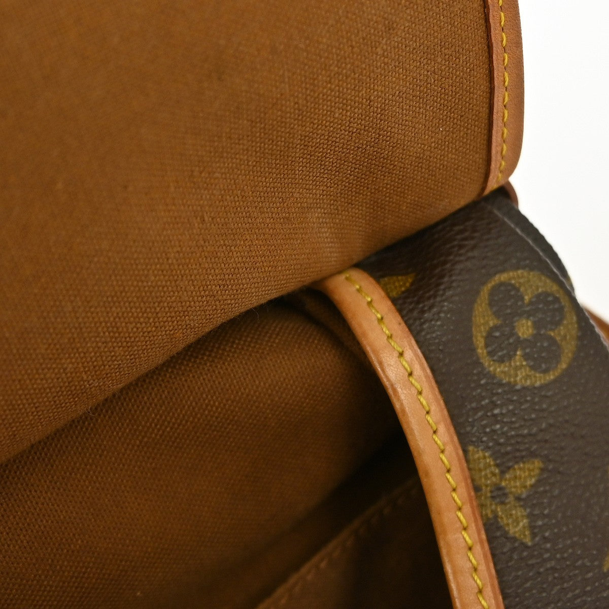 Louis Vuitton Saumur Handbag Monogram Canvas Brown Canvas Shoulder Bag Bag (Pre-Owned)