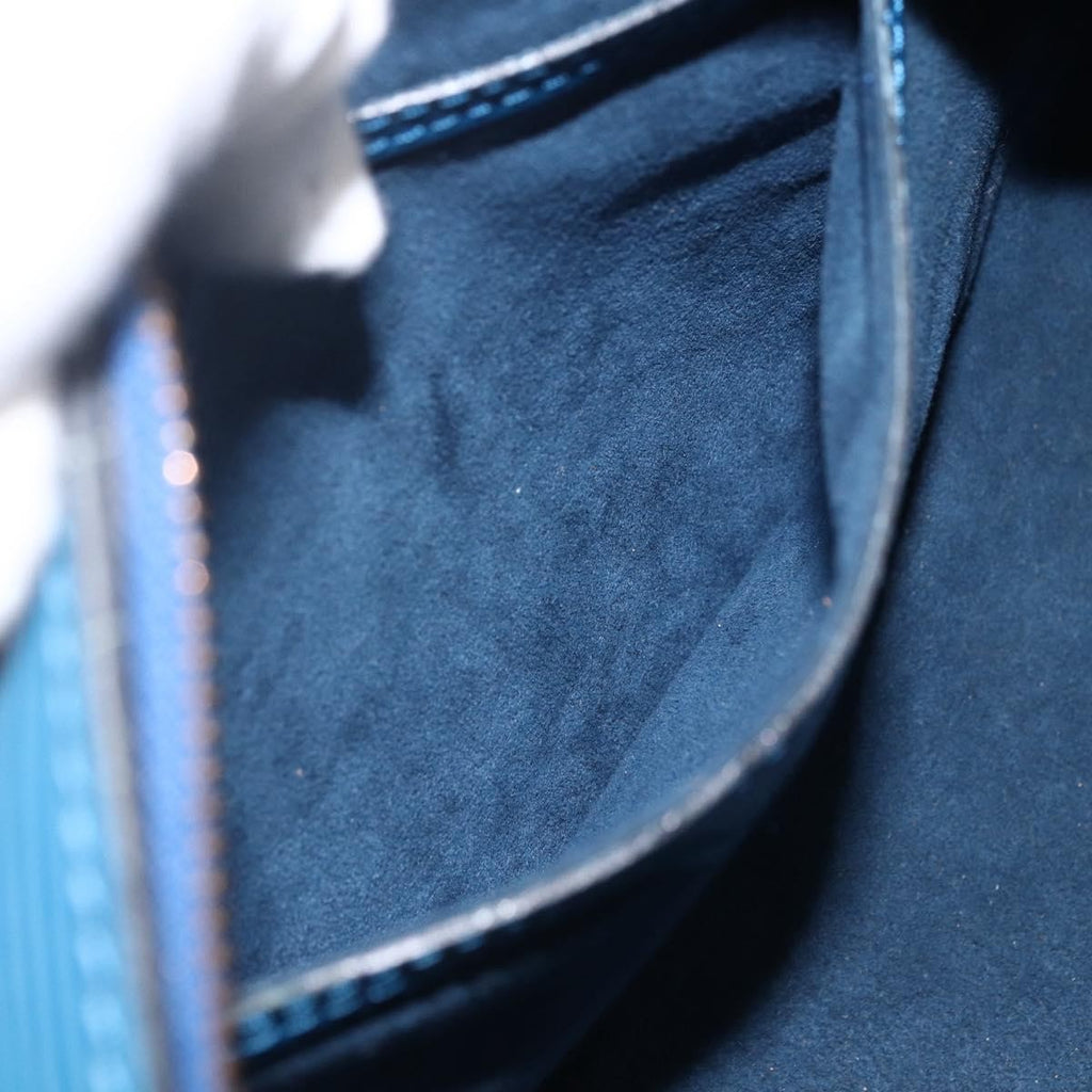 Louis Vuitton Soufflot Handbag Epi Leather Blue Leather Handbag (Pre-Owned)