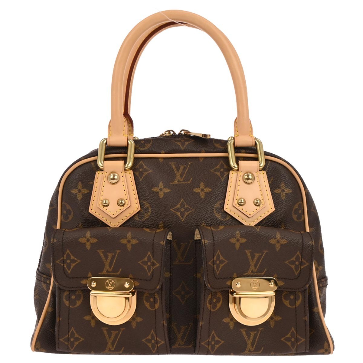Louis Vuitton Manhattan Handbag Monogram Canvas Brown Canvas Handbag (Pre-Owned)