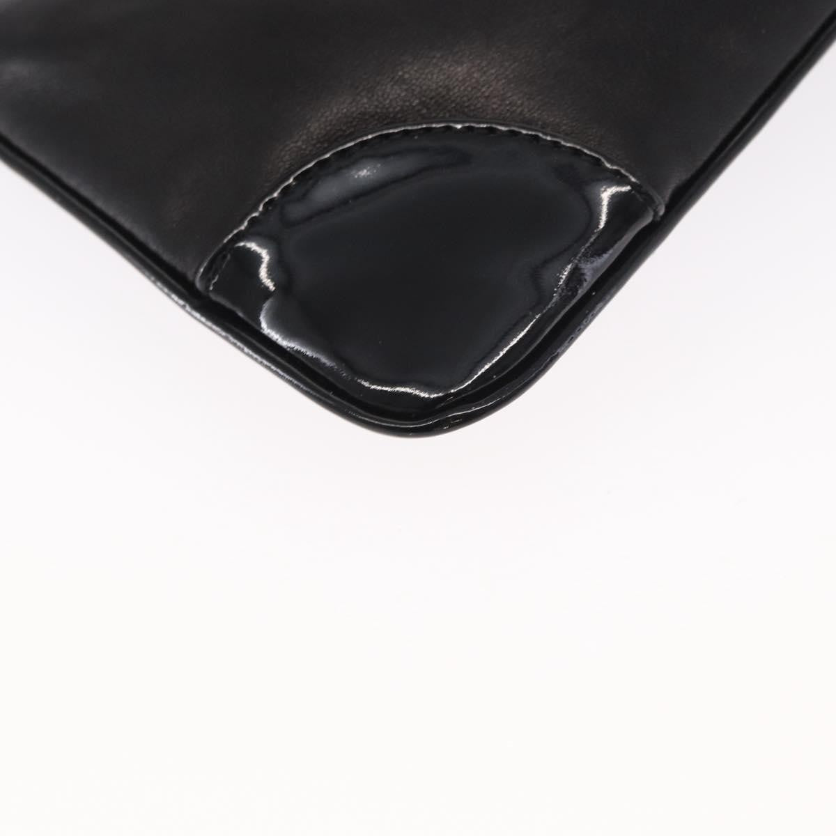 Chanel Camellia Clutch Bag Leather Black Leather Clutche & Pouche Bag (Pre-Owned)