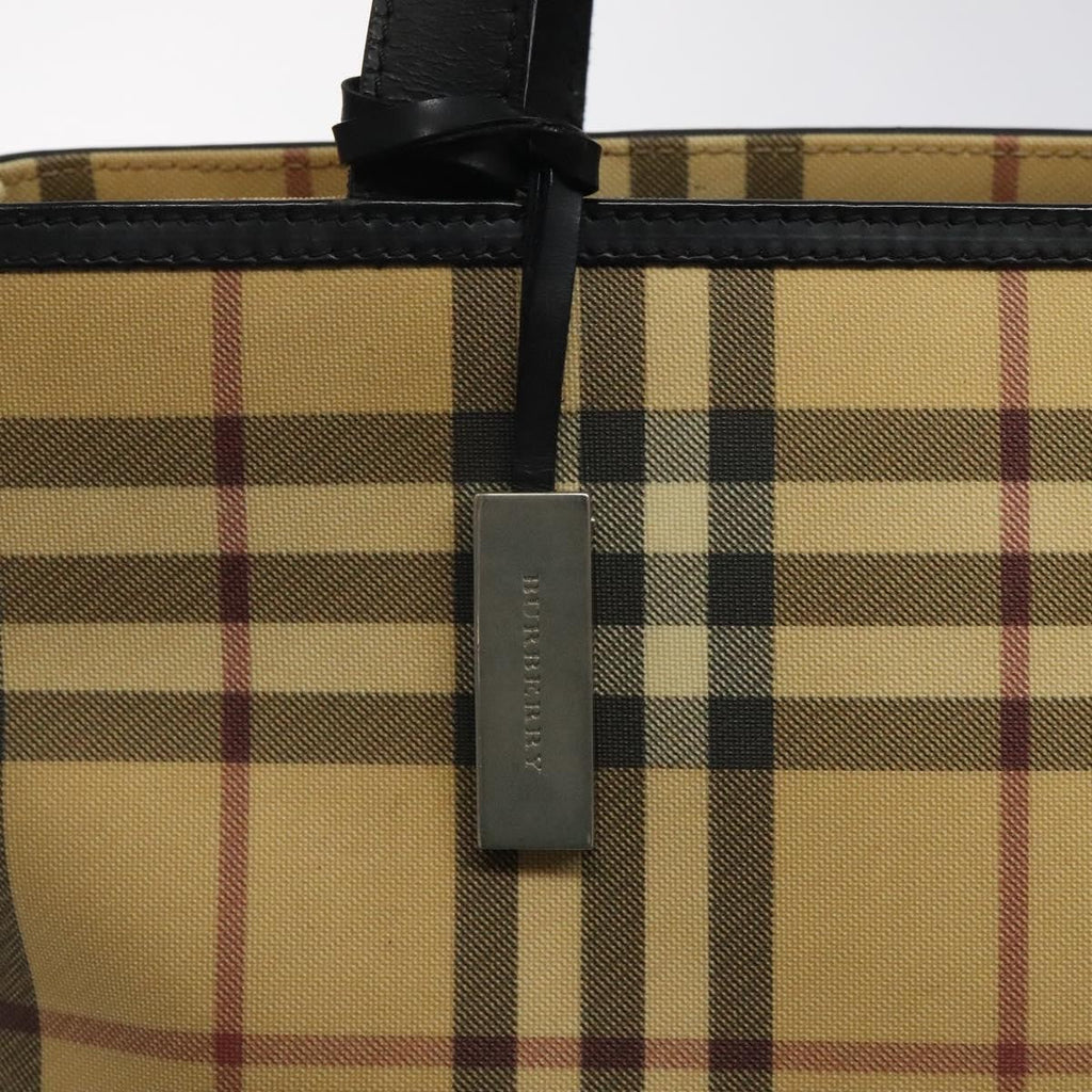 Burberry Nova Check Handbag Nova Check Canvas And Leather Beige Canvas Handbag (Pre-Owned)