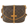 Louis Vuitton Saumur Handbag Monogram Canvas Brown Canvas Shoulder Bag Bag (Pre-Owned)
