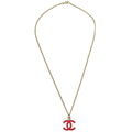 Chanel Cc Logo Pendant Necklace Metal Silver Silver_Plated Necklace Jewelry (Pre-Owned)