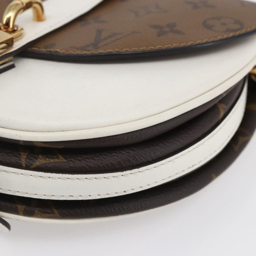 Louis Vuitton Chantilly Lock Handbag Reverse Monogram Canvas And Leather White Leather Shoulder Bag Bag (Pre-Owned)