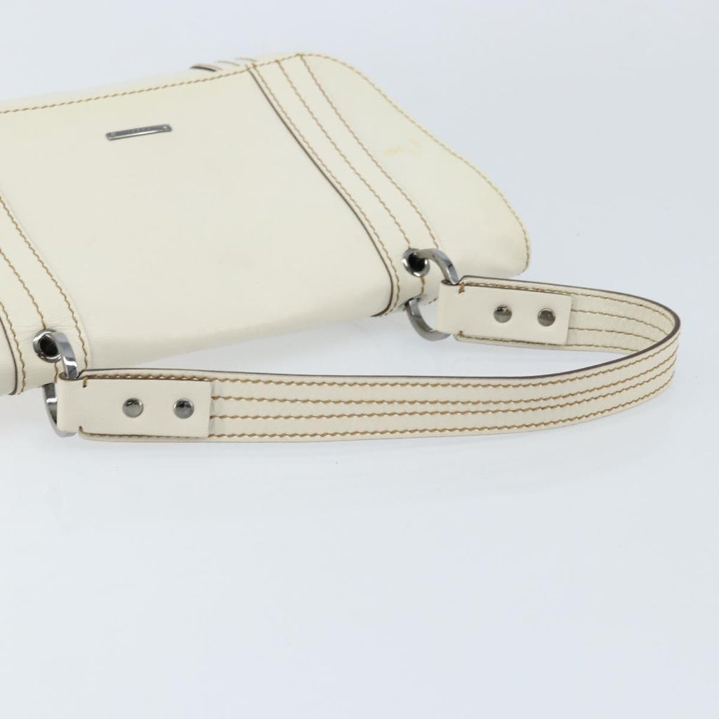 Gucci Vintage Handbag Leather White Leather Handbag (Pre-Owned)