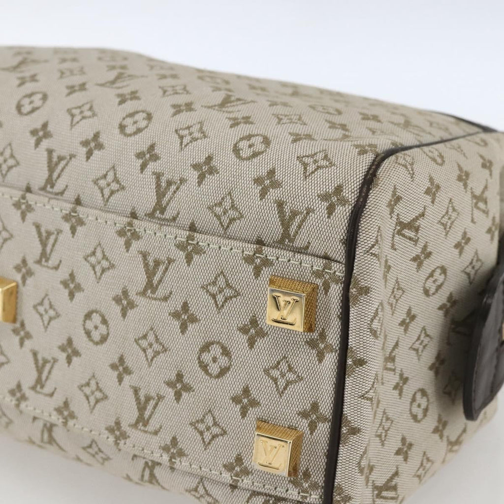 Louis Vuitton Josephine Handbag Mini Lin Khaki Canvas Handbag (Pre-Owned)