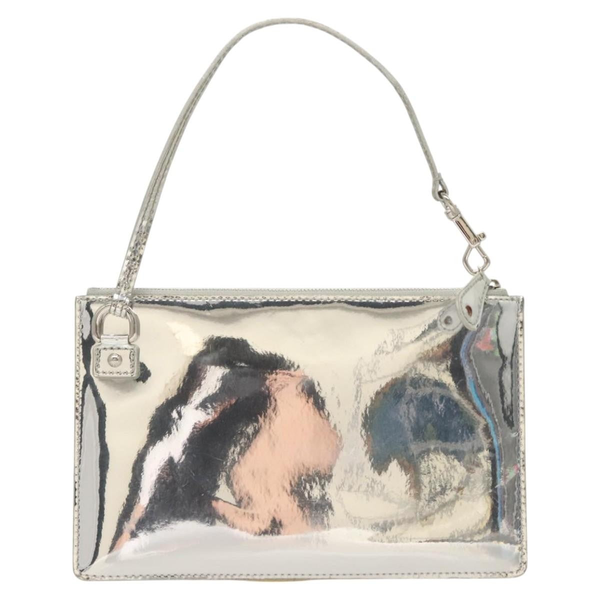 Louis Vuitton Pochette Plate Monogram Mirror Silver Patent_Leather Clutche & Pouche Bag (Pre-Owned)