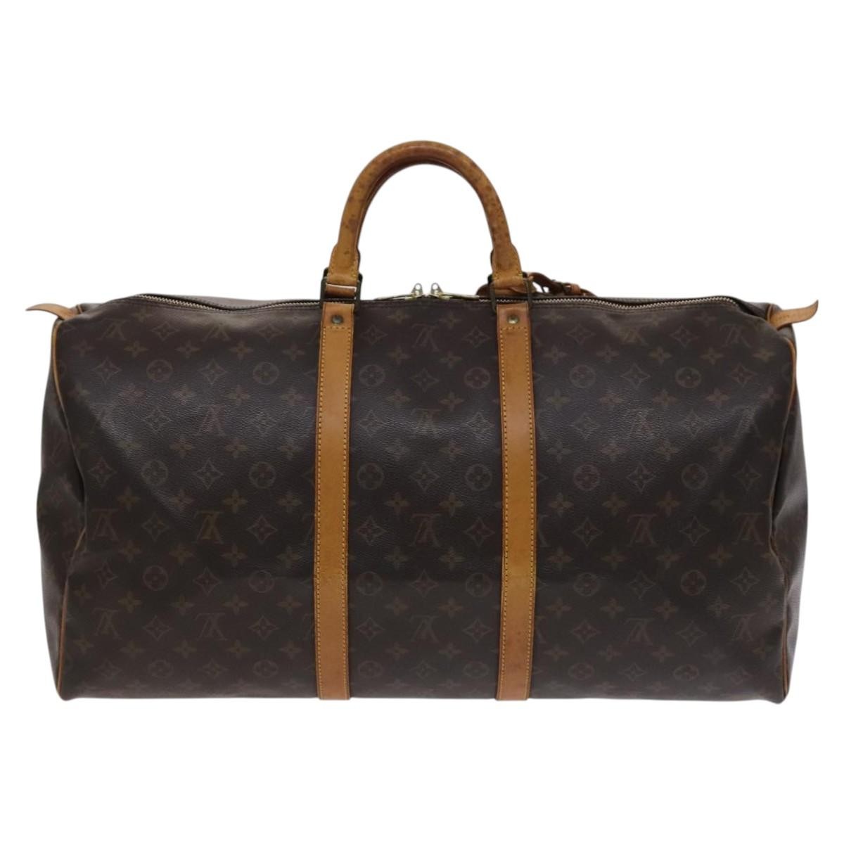 Louis Vuitton Keepall Bag Monogram Canvas Brown Canvas Travel Bag Bag (Pre-Owned)
