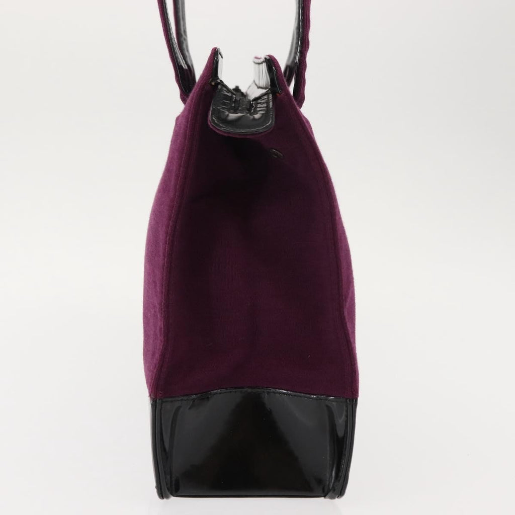 Chanel Vintage Logo Tote Cotton Purple Cotton Tote Bag Bag (Pre-Owned)