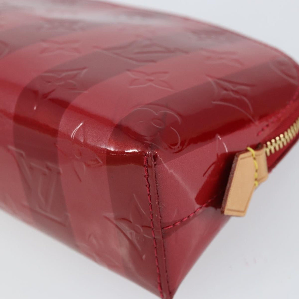 Louis Vuitton Cosmetic Pouch Limited Edition Monogram Vernis Rayures Red Patent_Leather Bag (Pre-Owned)