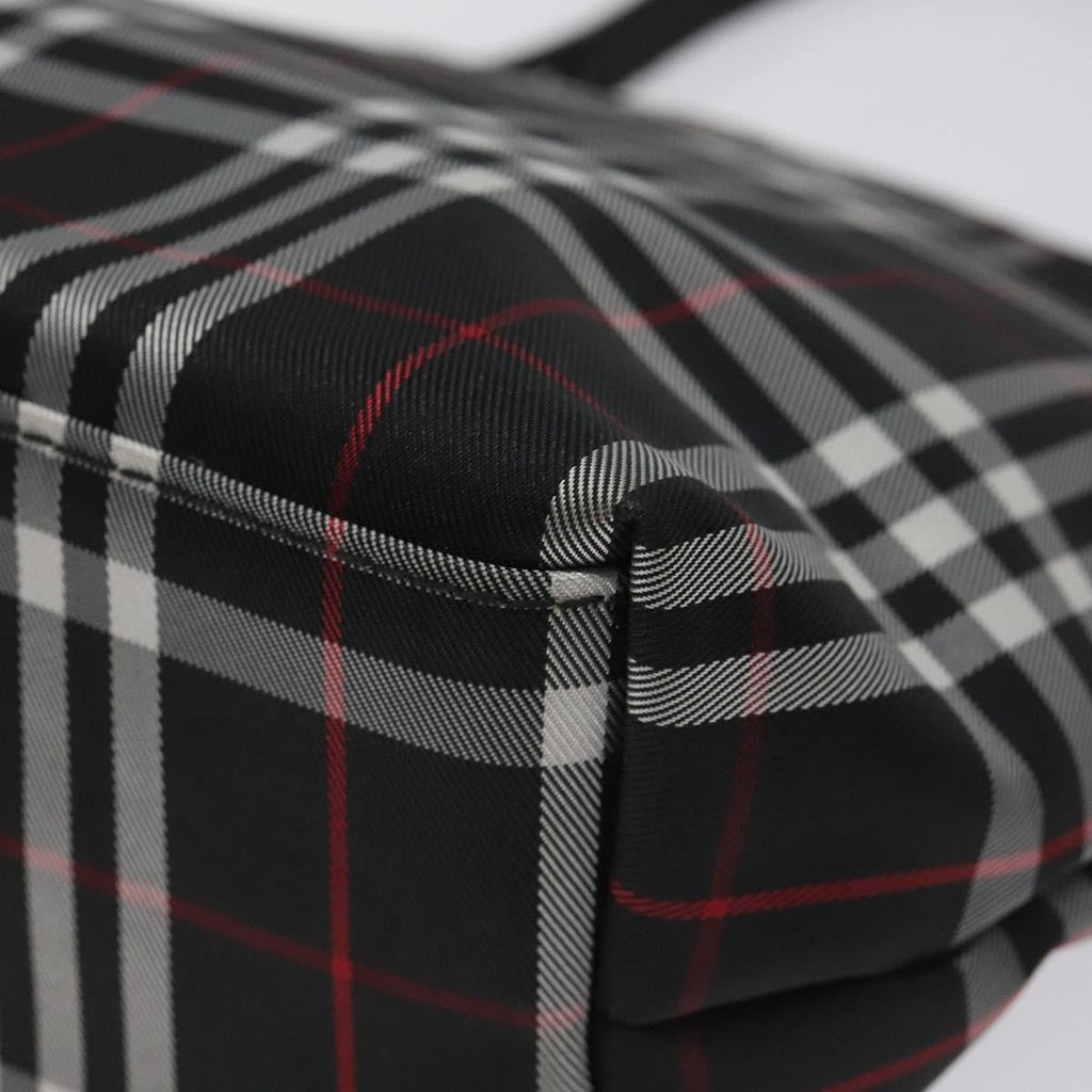 Burberry Nova Check Tote Nylon Black Nylon Handbag (Pre-Owned)