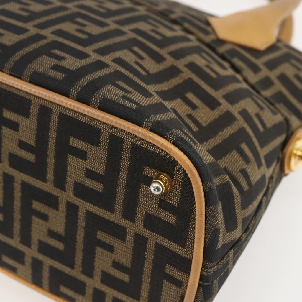 Fendi Vintage Zucca Handbag Zucca Brown Canvas Handbag (Pre-Owned)