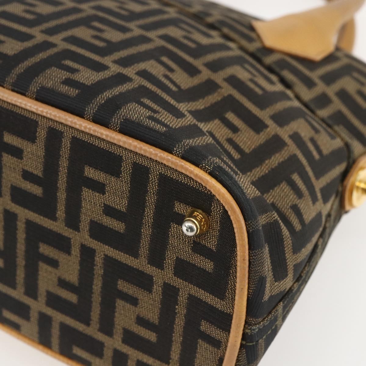Fendi Vintage Zucca Handbag Zucca Brown Canvas Handbag (Pre-Owned)