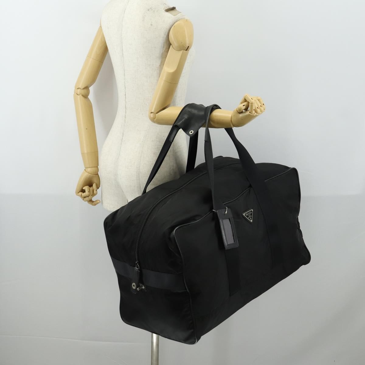 Prada Convertible Weekender Bag Tessuto Black Nylon Travel Bag Bag (Pre-Owned)