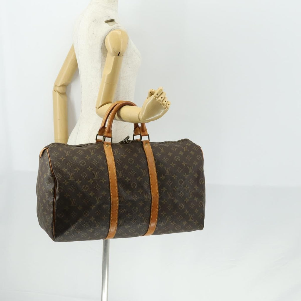 Louis Vuitton Keepall Bag Monogram Canvas Brown Canvas Travel Bag Bag (Pre-Owned)
