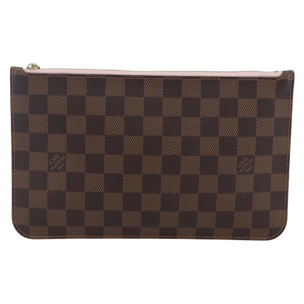 Louis Vuitton Neverfull Pochette Damier Brown Canvas Clutche & Pouche Bag (Pre-Owned)