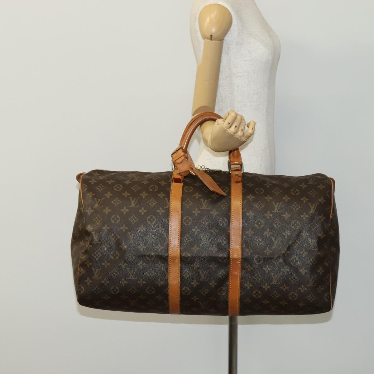 Louis Vuitton Keepall Bag Monogram Canvas Brown Canvas Travel Bag Bag (Pre-Owned)