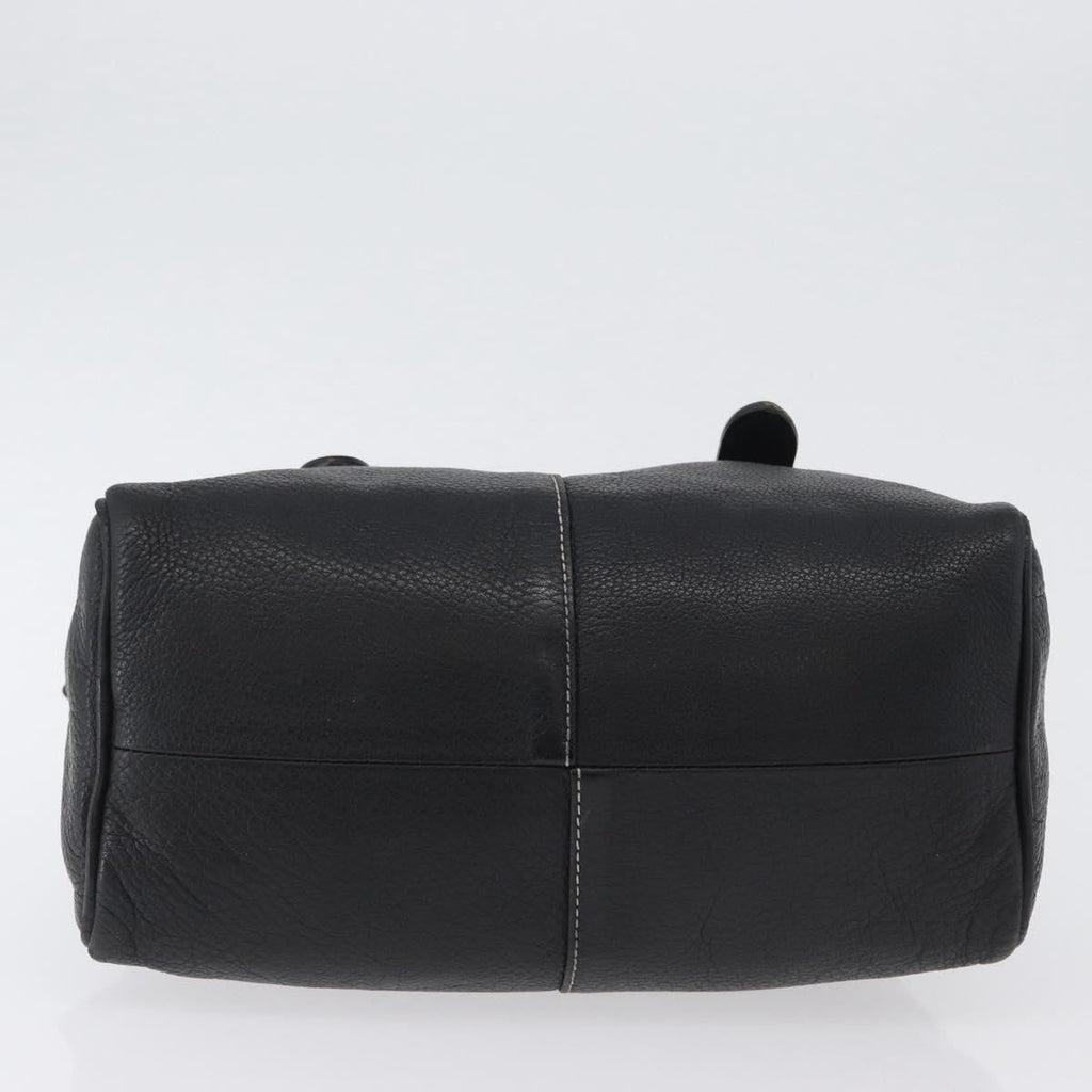 Burberry Vintage Handbag Leather Black Leather Handbag (Pre-Owned)