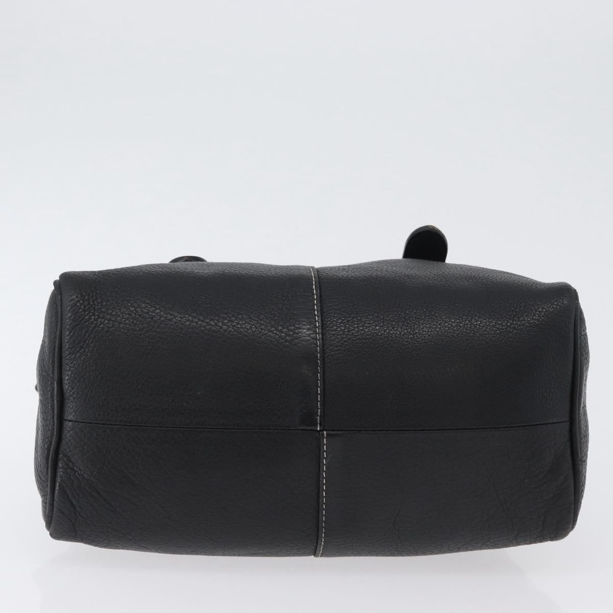 Burberry Vintage Handbag Leather Black Leather Handbag (Pre-Owned)