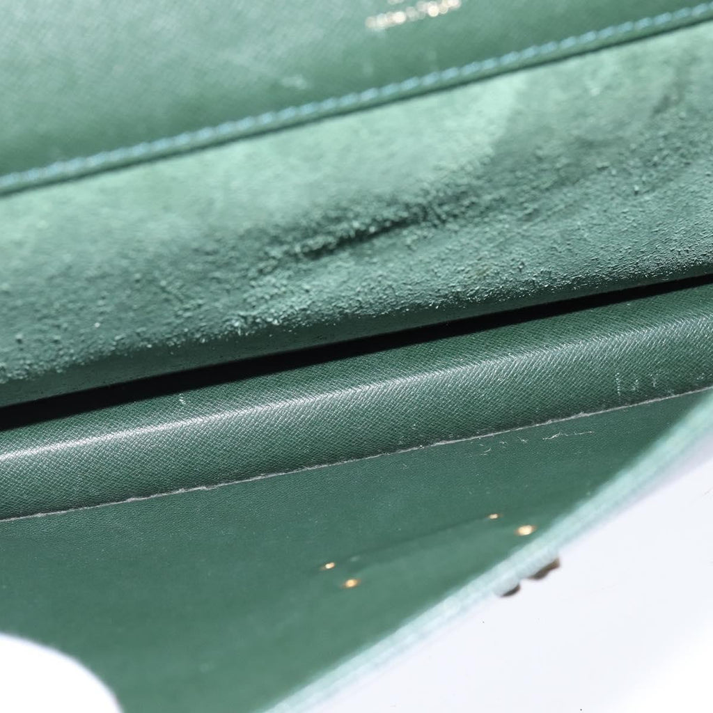 Louis Vuitton Serviette Kourad Briefcase Taiga Leather Green Leather Briefcase Bag (Pre-Owned)