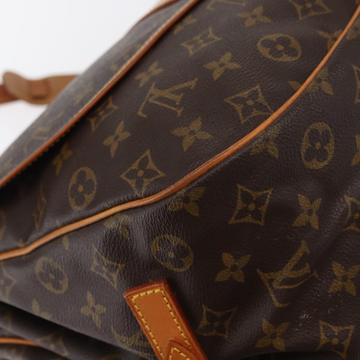 Louis Vuitton Saumur Handbag Monogram Canvas Brown Canvas Shoulder Bag Bag (Pre-Owned)