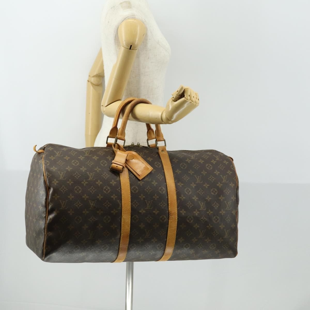 Louis Vuitton Keepall Bag Monogram Canvas Brown Canvas Travel Bag Bag (Pre-Owned)