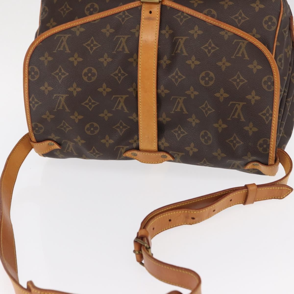 Louis Vuitton Saumur Handbag Monogram Canvas Brown Canvas Shoulder Bag Bag (Pre-Owned)