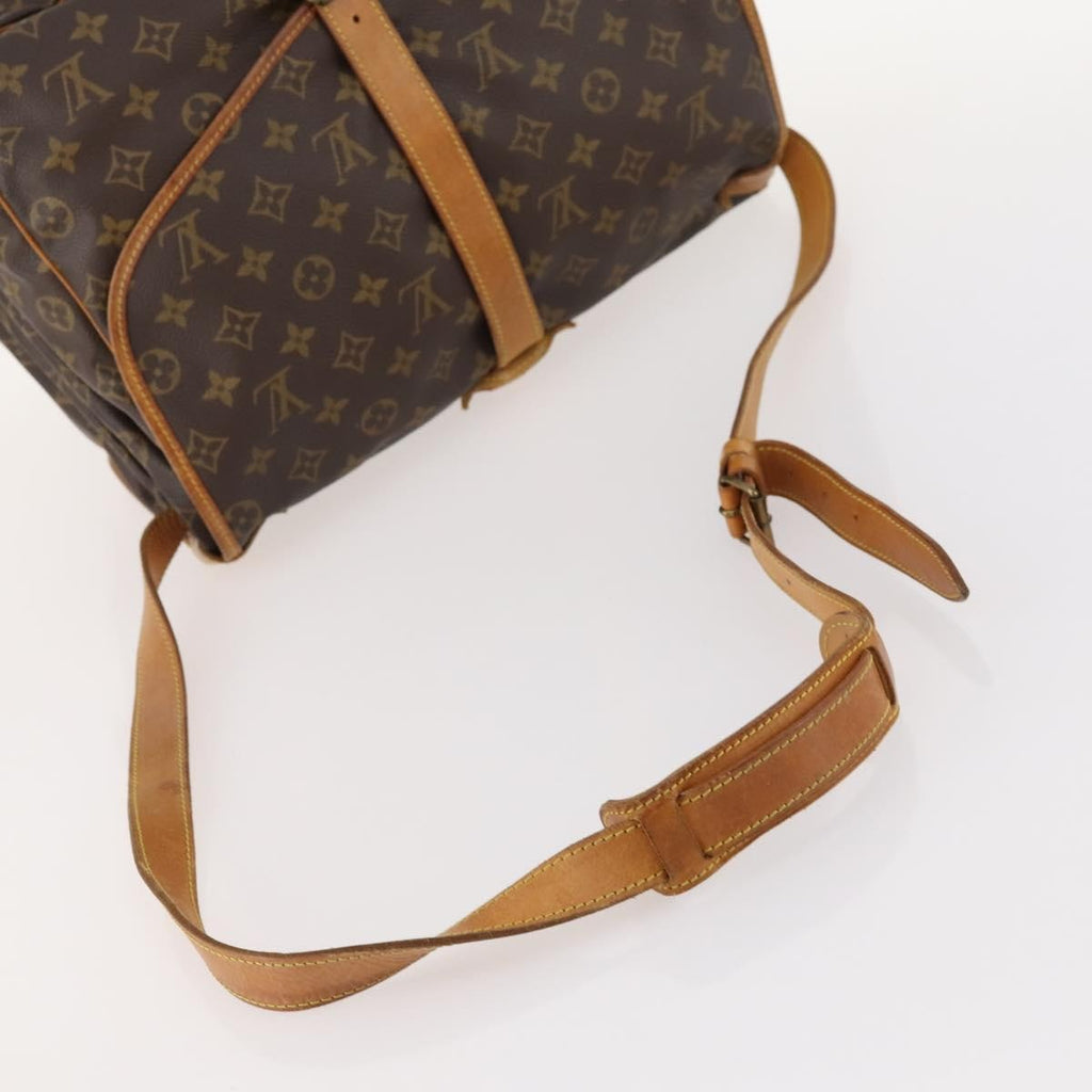 Louis Vuitton Saumur Handbag Monogram Canvas Brown Canvas Shoulder Bag Bag (Pre-Owned)