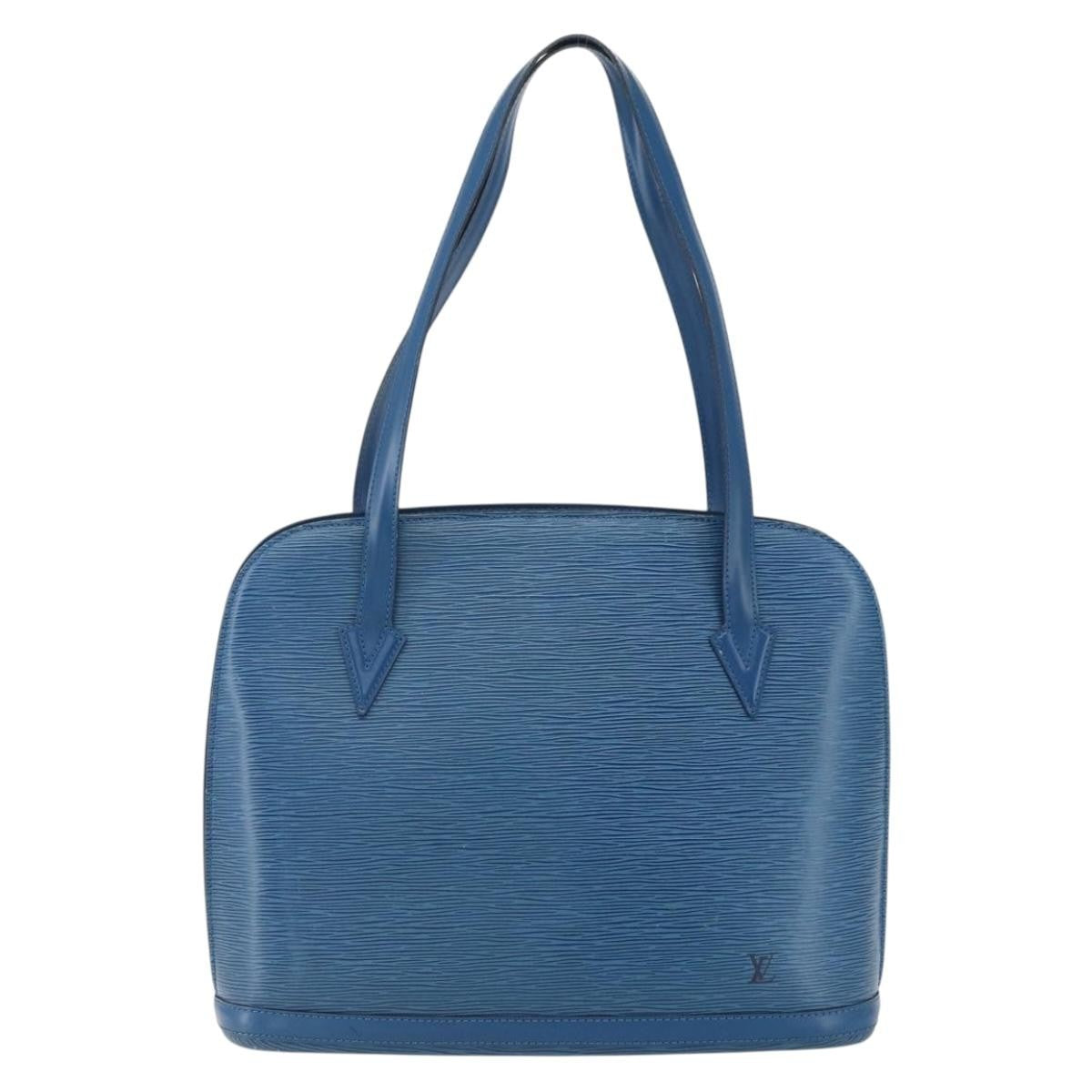 Louis Vuitton Lussac Handbag Epi Leather Blue Leather Shoulder Bag Bag (Pre-Owned)