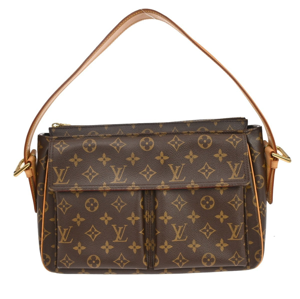 Louis Vuitton Viva Cite Handbag Monogram Canvas Brown Canvas Shoulder Bag Bag (Pre-Owned)