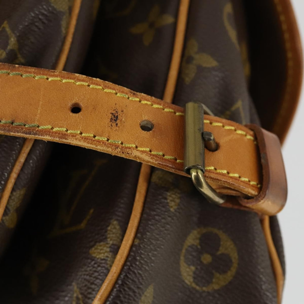 Louis Vuitton Saumur Handbag Monogram Canvas Brown Canvas Shoulder Bag Bag (Pre-Owned)
