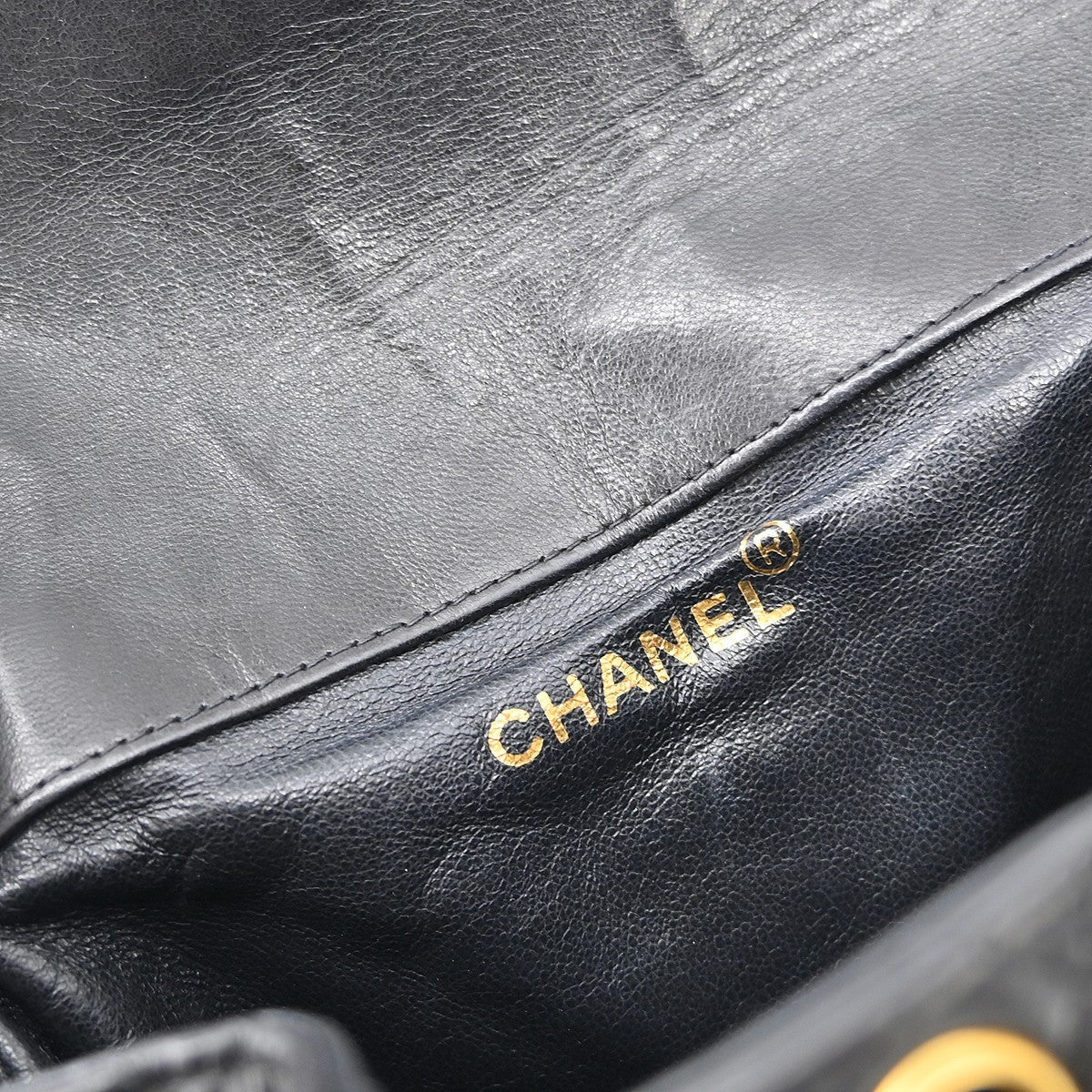 Chanel Duma Drawstring Backpack Quilted Leather Black Leather Backpack Bag (Pre-Owned)