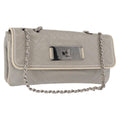 Chanel Mademoiselle Lock Flap Bag Quilted Lambskin Gray Leather Shoulder Bag Bag (Pre-Owned)