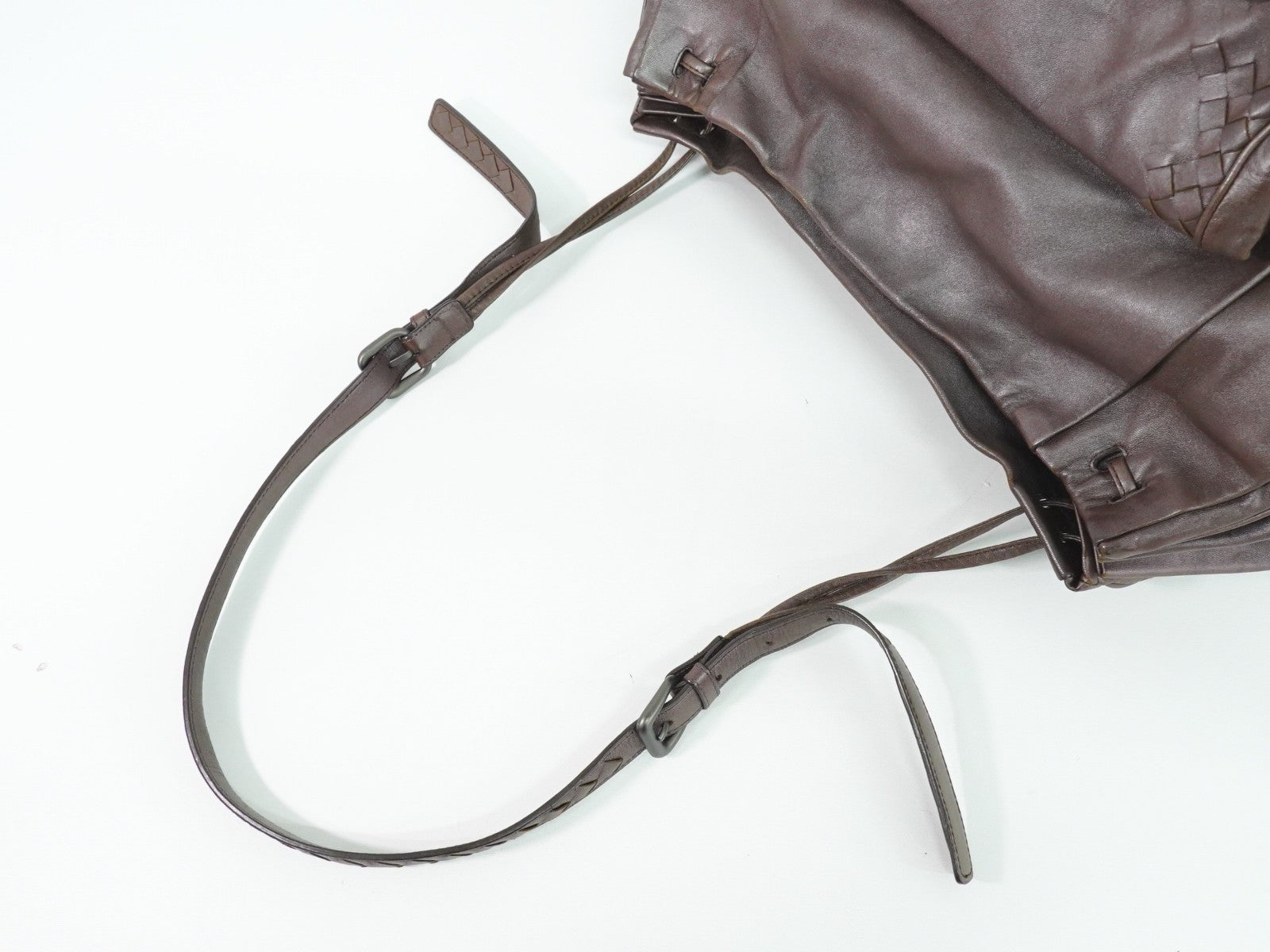 Bottega Veneta Intrecciato Shoulder Bag Leather Brown Leather Shoulder Bag Bag (Pre-Owned)