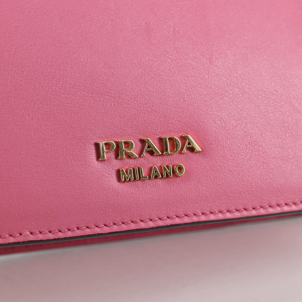 Prada Belle Top Handle Bag City Calf Pink Leather Bag (Pre-Owned)