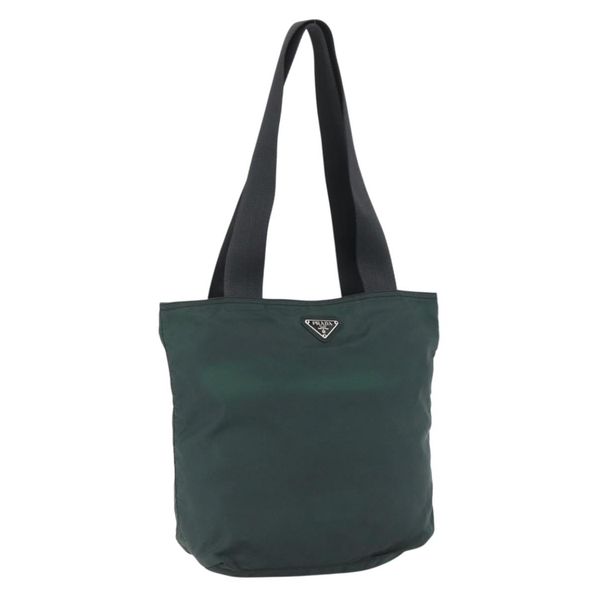 Prada Vintage Zip Tote Tessuto Green Nylon Tote Bag Bag (Pre-Owned)