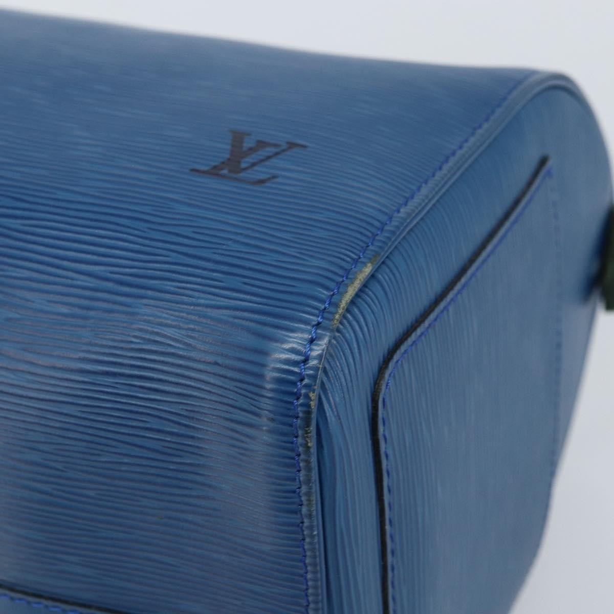 Louis Vuitton Speedy Handbag Epi Leather Blue Leather Handbag (Pre-Owned)