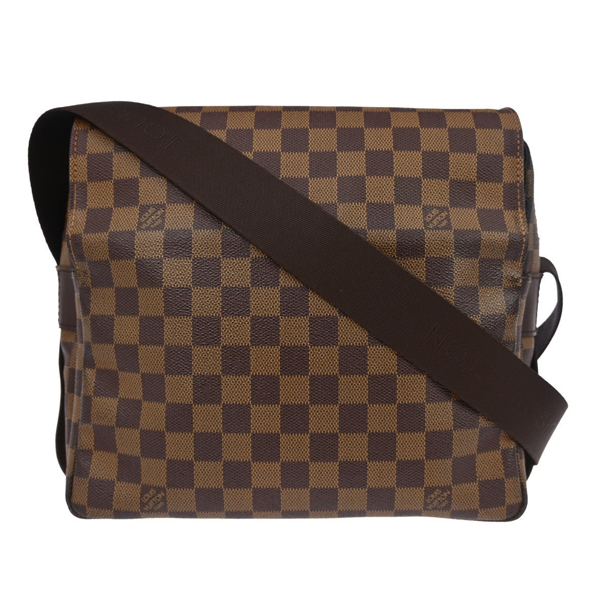 Louis Vuitton Naviglio Handbag Damier Brown Canvas Shoulder Bag Bag (Pre-Owned)