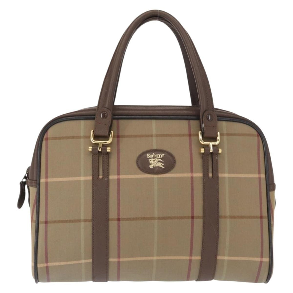 Burberry Nova Handbag Canvas Beige Canvas Handbag (Pre-Owned)