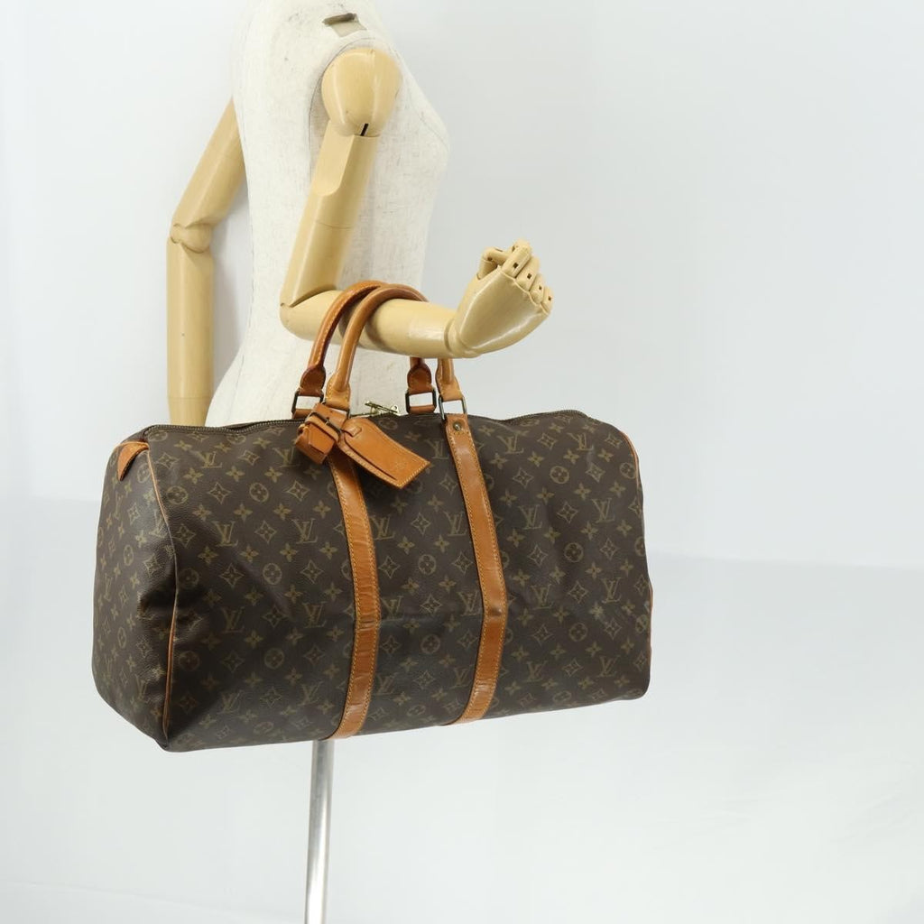 Louis Vuitton Keepall Bag Monogram Canvas Brown Canvas Travel Bag Bag (Pre-Owned)