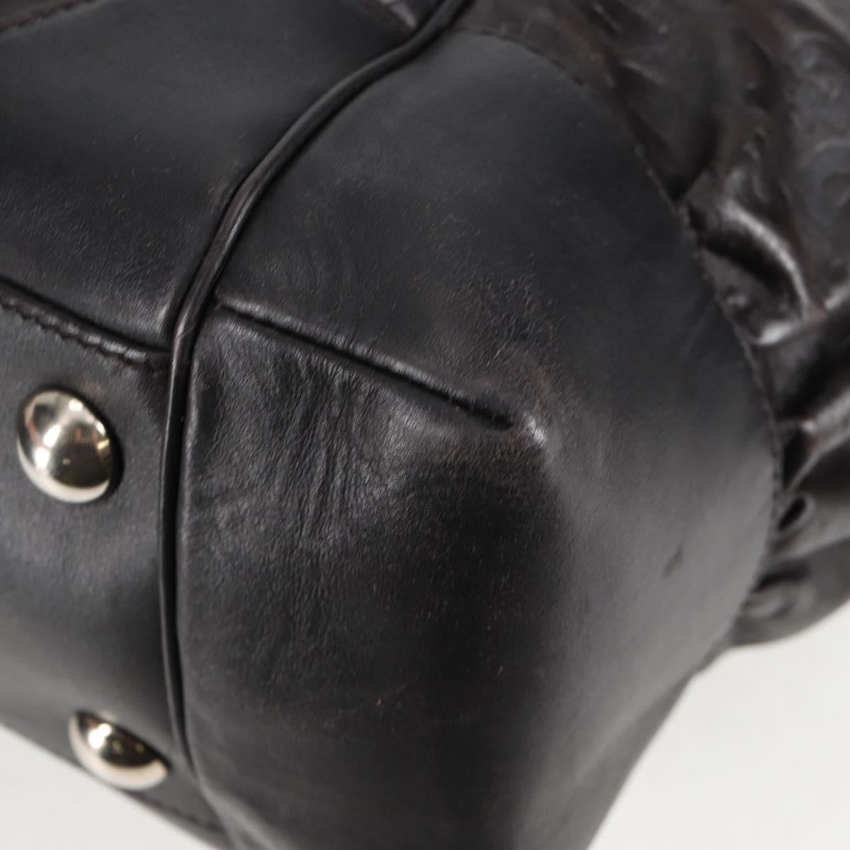 Gucci Full Moon Tote Leather Black Leather Tote Bag Bag (Pre-Owned)