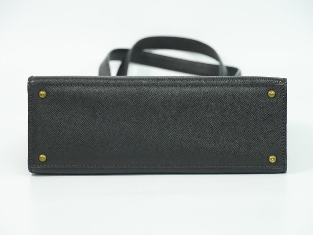 Chanel Vintage Logo Tote Leather Black Leather Tote Bag Bag (Pre-Owned)