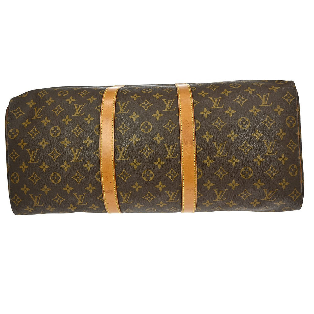 Louis Vuitton Keepall Bag Monogram Canvas Brown Canvas Travel Bag Bag (Pre-Owned)
