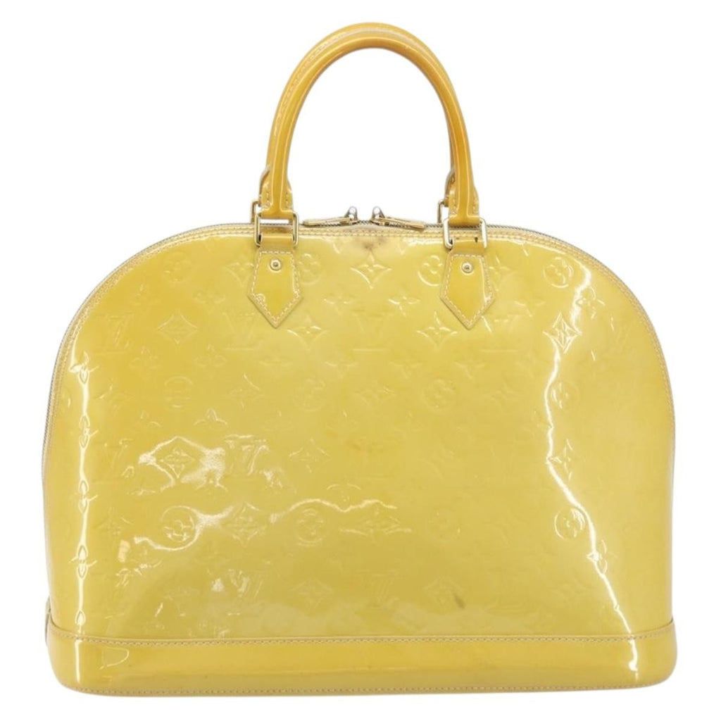 Louis Vuitton Alma Handbag Monogram Vernis Yellow Patent_Leather Handbag (Pre-Owned)