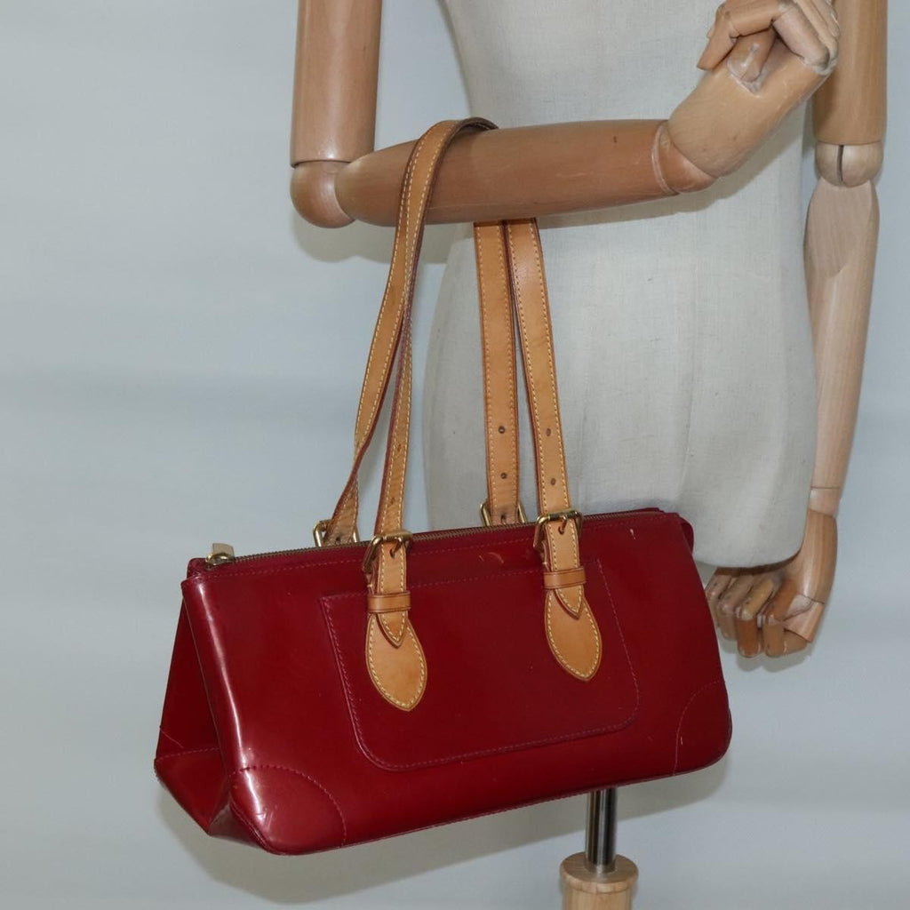 Louis Vuitton Rosewood Avenue Handbag Monogram Vernis Red Patent_Leather Handbag (Pre-Owned)