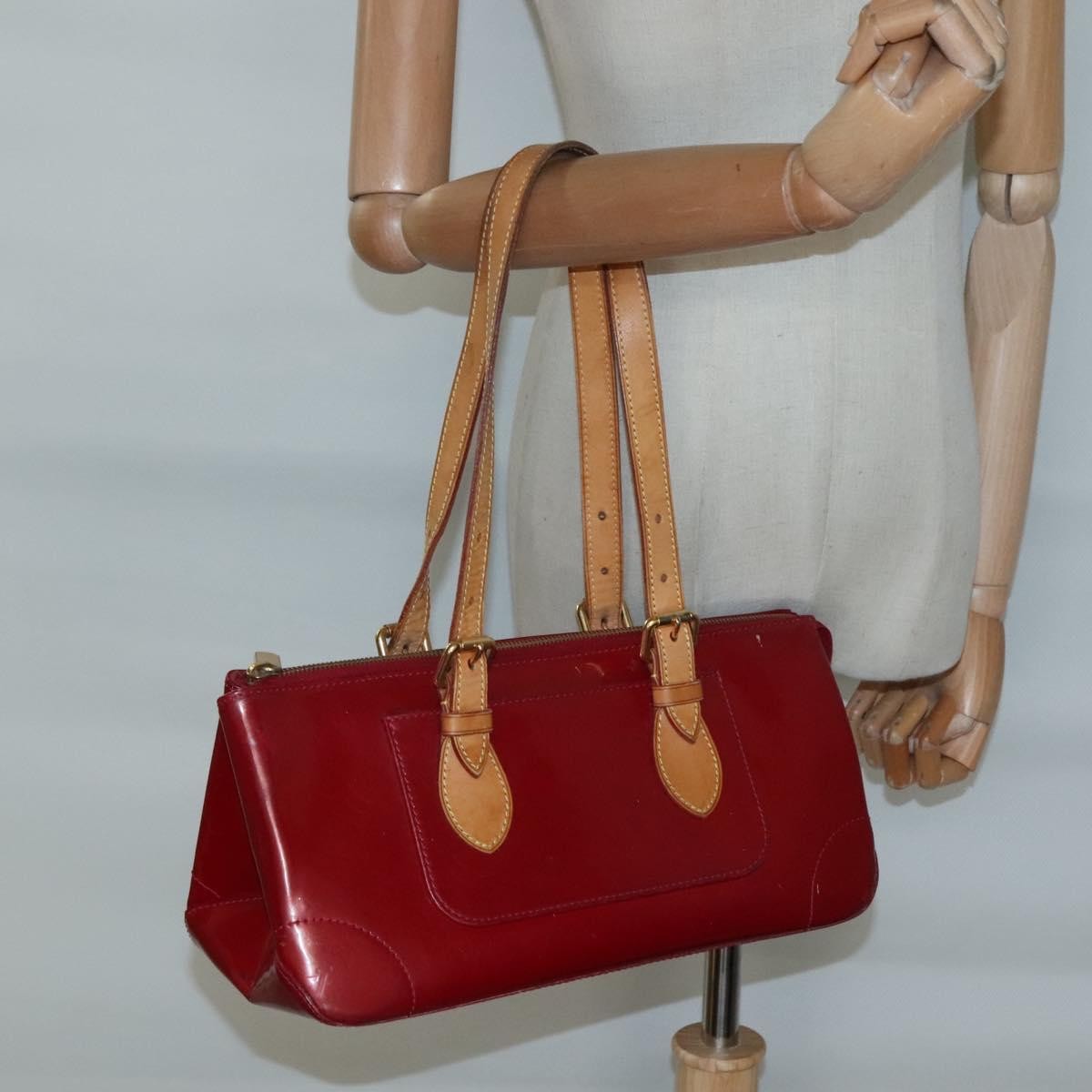 Louis Vuitton Rosewood Avenue Handbag Monogram Vernis Red Patent_Leather Handbag (Pre-Owned)