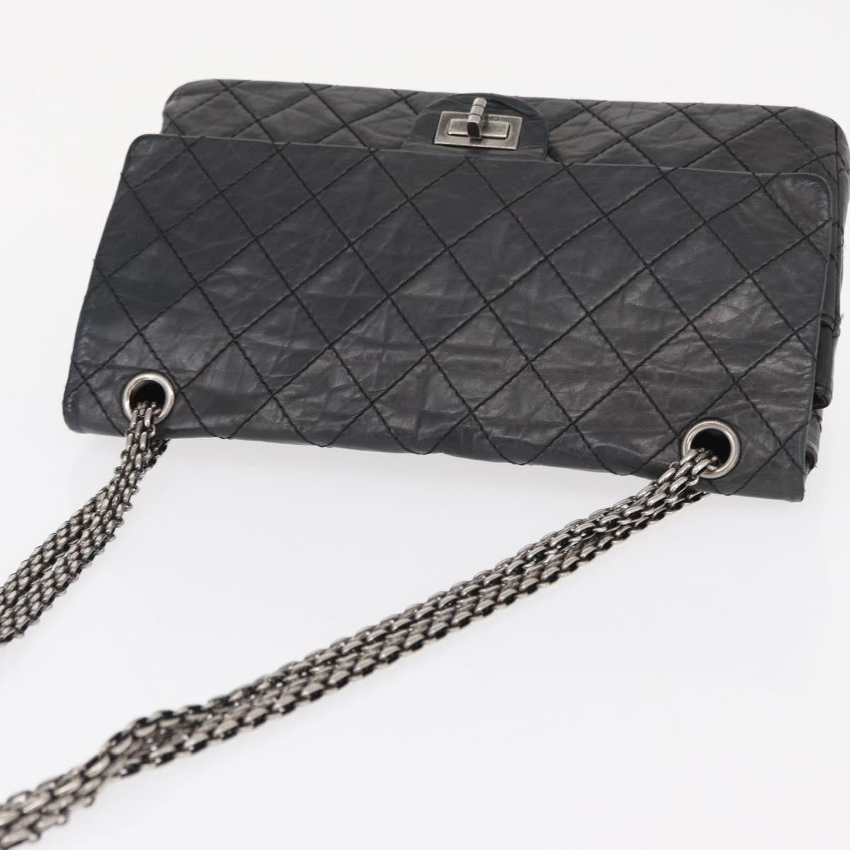 Chanel Reissue 2.55 Flap Bag Quilted Aged Calfskin Black Leather Shoulder Bag Bag (Pre-Owned)