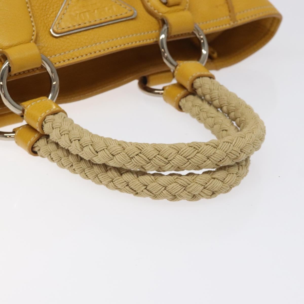Prada Vintage Handbag Leather Yellow Leather Handbag (Pre-Owned)