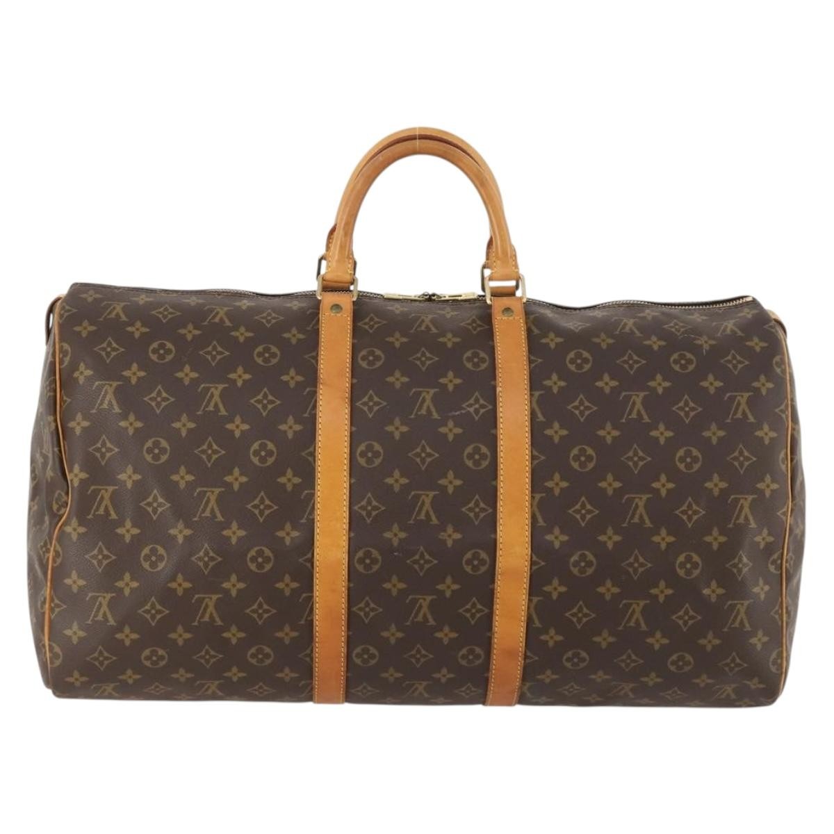 Louis Vuitton Keepall Bag Monogram Canvas Brown Canvas Travel Bag Bag (Pre-Owned)