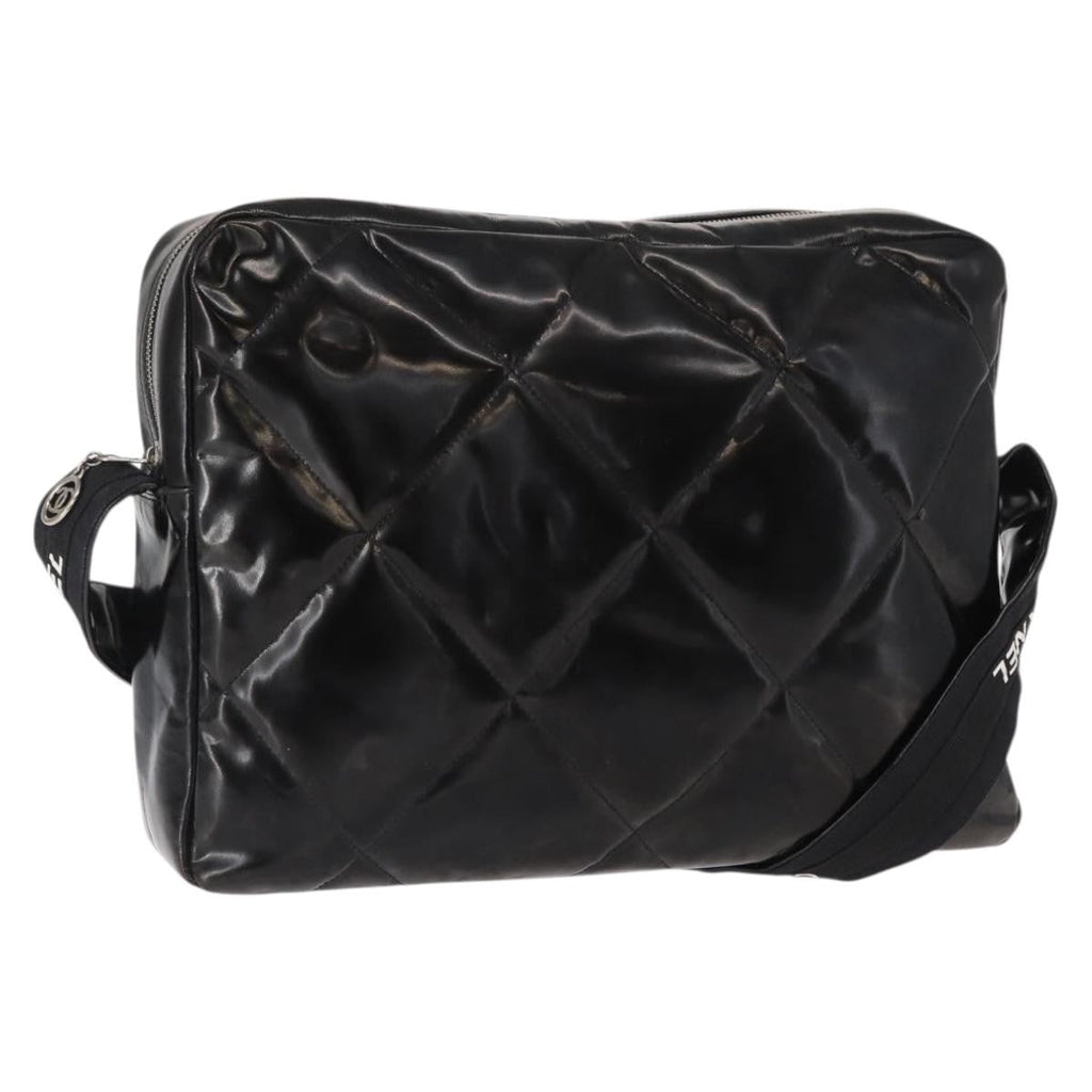 Chanel Vintage Shoulder Bag Enamel Black Patent_Leather Shoulder Bag Bag (Pre-Owned)
